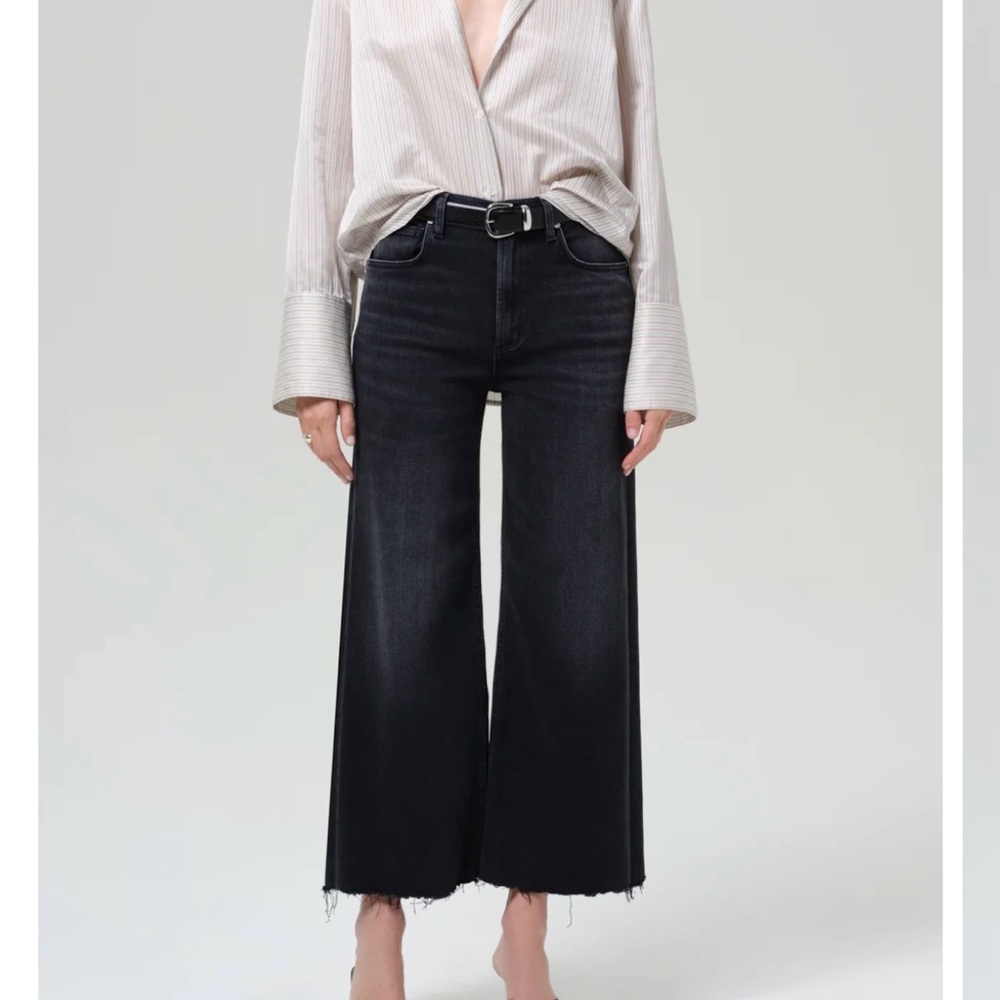 Citizens Of Humanity - Lyra Wide Leg Crop Raw Hem In Medallion - Size 28 - Picture 6 of 7